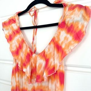 Victoria’s Secret Hot Pink + Orange Halter Cover Up